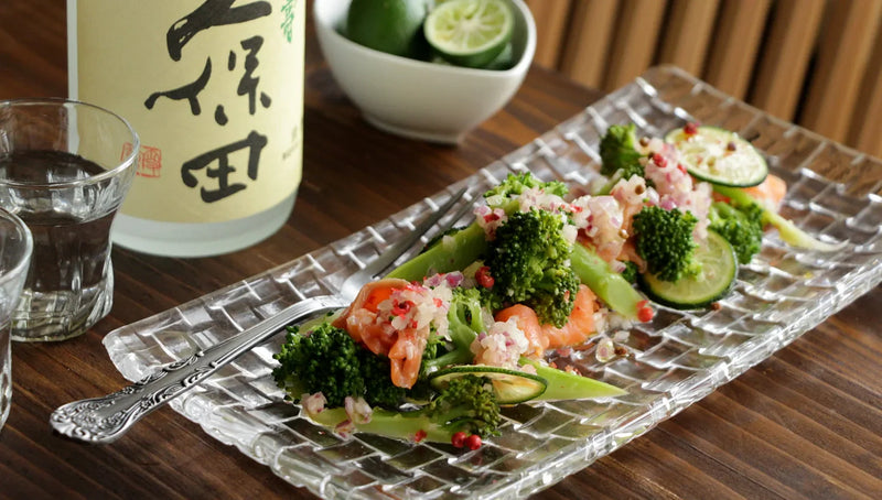 Chilled Smoked Salmon and Broccoli with a Dash of Sudachi