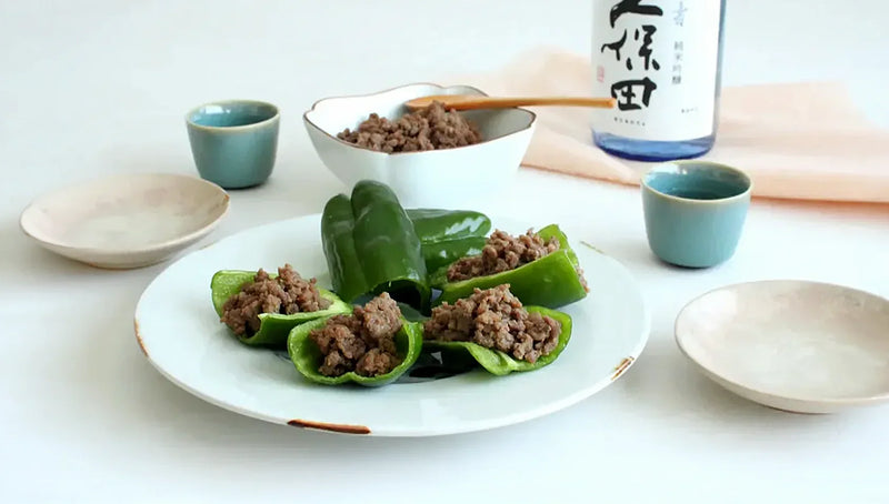 Meat-Stuffed Raw Green Peppers