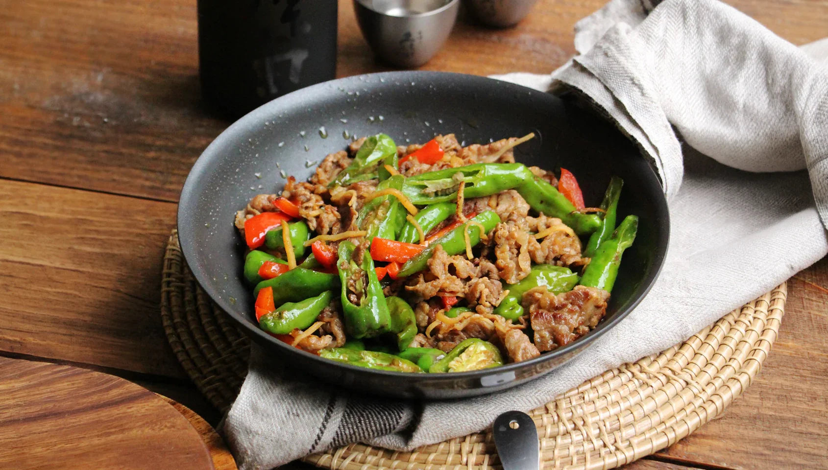 Sautéed Beef and Shishito Pepper with Butter Soy Sauce